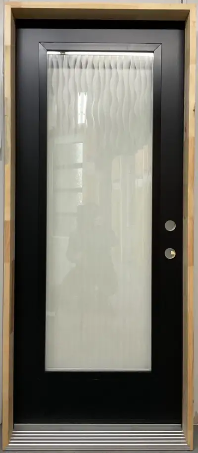1448PSM Porte d’acier 34″G Noire Verre texturé 23×65, View more