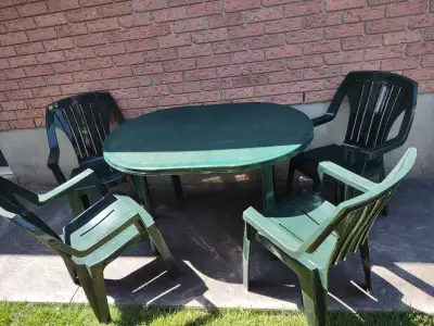 Patio table + chairs, View more