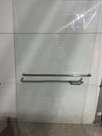 2 gently used Tempered Glass Shower Doors for a tub. Size is 30” wide x 50” long. Just the doors - n...
