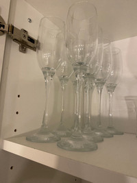 Eight Champagne Glasses