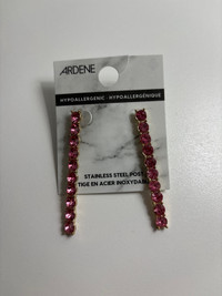Pink and gold hypoallergenic earrings