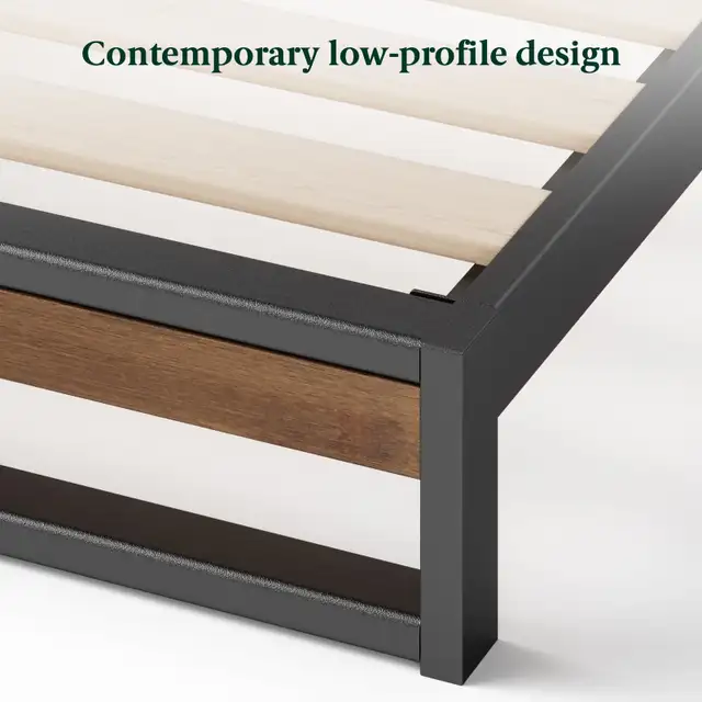 NewTwin Zinus Metal and Wood Platform Bed with Headboard in Beds & Mattresses in City of Toronto - Image 7