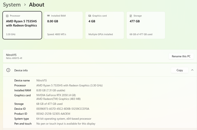 Acer Nitro V15 gaming laptop in Laptops in Regina - Image 3