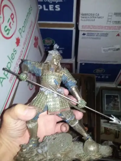 Bronze Effect Samurai Figure / Statue with spear by Veronese, View more