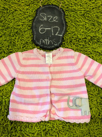 GYMBOREE CUTE ELEPHANT PINK STRIPED SWEATER 6-12 MONTHS