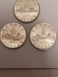 Canada Silver Dollar Set- 3 coins,