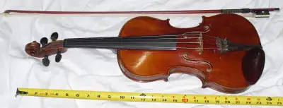 Antique early 1900’s Imperial W.R. & Co. violin, P&H Violin Bow, violin case