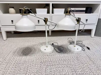 Set of 2 Ikea Ranarp White Table Lamp, View more