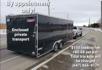 By Appointment only!  Fully enclosed towing.