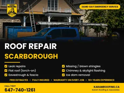Roof Leak? Scarborough Roof Repair Specialist – 10+ Yrs ExpRoof , View more