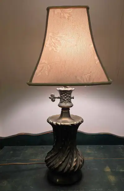 Vintage Art Nouveau Tiffany Style Bronze Table Lamp, View more