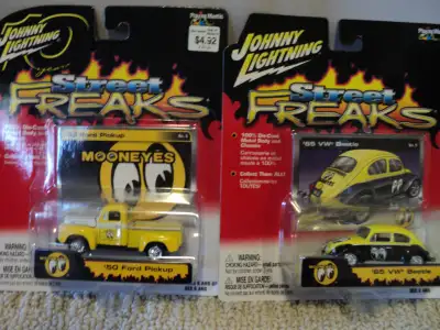 Johnny Lightning Street Freaks Ford Pickup and 65 VW Beetle, View more