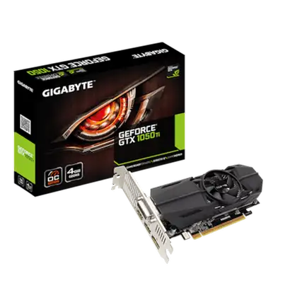 Gigabyte gtx 1050 Ti OC with 4Gb DDR5 in Low profile form factor Low Profile (double wide) video car...