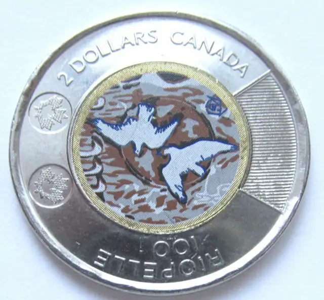 Colourful Canada Toonie with birds, $2 coin 2023 in Arts & Collectibles in City of Toronto - Image 2