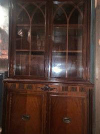 Antique hutch and China cabinet