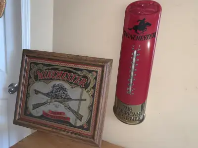 Winchester Rifles and Gun Thermometer sign Mint Condition, View more