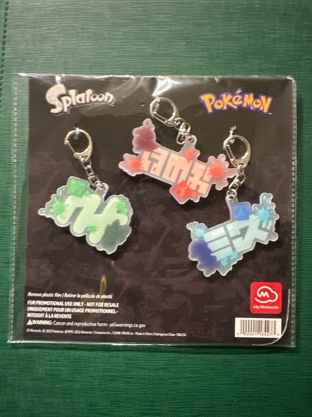 Pokémon x Splatoon Keychains (MyNintendo LIMITED EDITION) in Toys & Games in London