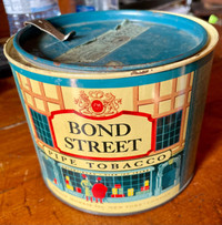 Vintage  Philip Morris Bond Street Pipe Tobacco Tin w Lid