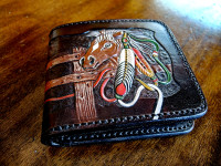 Hand made artistic horse imaged wallet