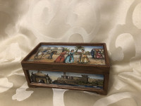 Antique Handmade, Painted and Carved Detailed Cuban Wooden Box