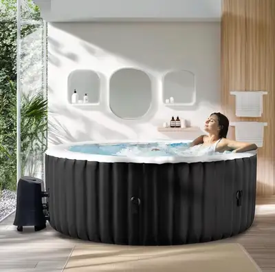 Outdoor Spa Tubs 2-4 Person Portable Blow Up Spa 120 Soothing Bu, View more
