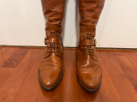 Equestrian Tan Leather Boots