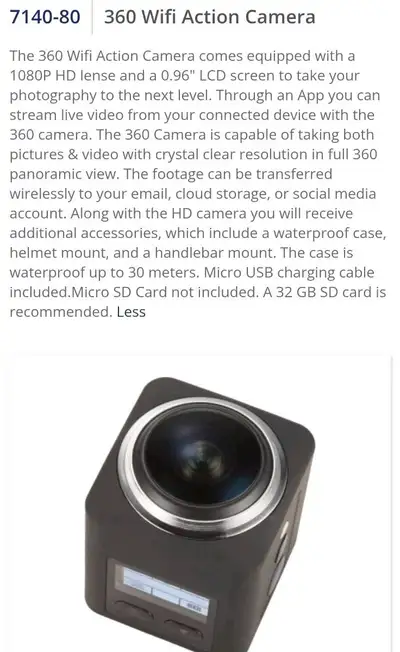 Leeds 7140-80BK Full HD 1080P 360  Camera , View more