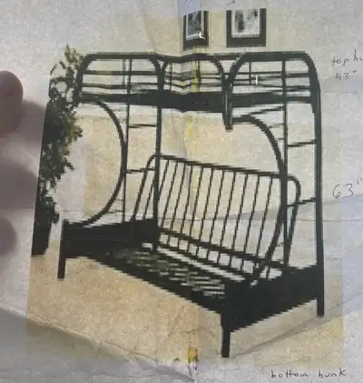 Black Metal Futon Bunk Bed, View more