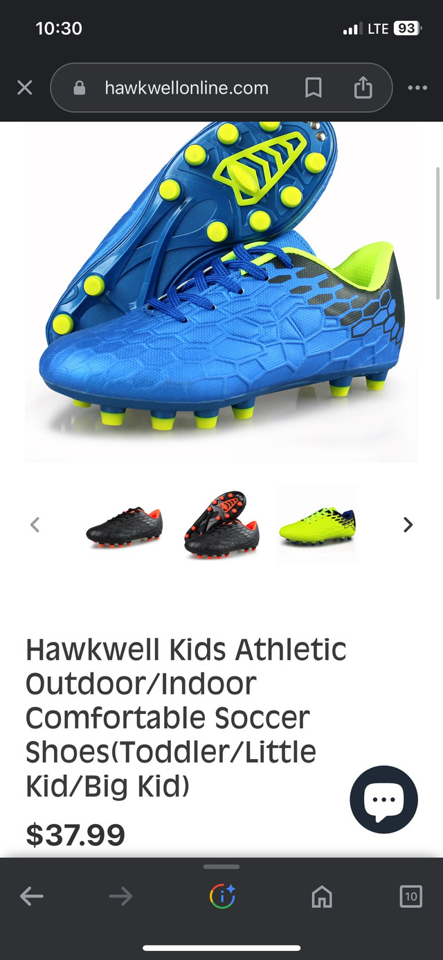 Hawkwell Kids Athletic Outdoor/Indoor Comfortable Soccer Shoes in Football in Oakville / Halton Region - Image 3