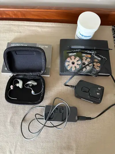 Oticon Opn Minirite 2017 hearing aids. They can be adjusted to your hearing needs.