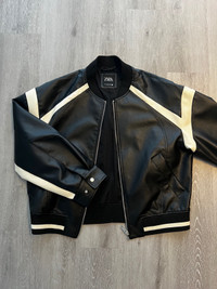 Leather Biker Jacket - size XL 