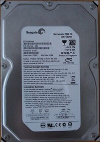 Seagate 320GB 3.5" 7200 rpm SATA hard drive
