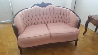 Pink loveseat Retro / Faux antique, View more
