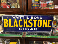 Embossed porcelain Blackstone cigar sign 