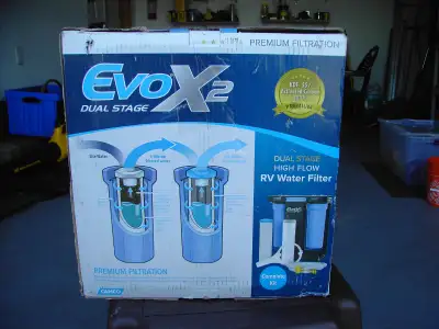 Various items new and never used: Carefree EZ-Zip Blocker $80 ; Waterfilter EvoX2 RV-Filter $80; Sew...
