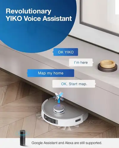 ECOVACS DEEBOT T10 Omni Robot Vacuum and Mop,Hot Water Mop Washing,Auto Hot Air-Drying,9mm AutoMop N...