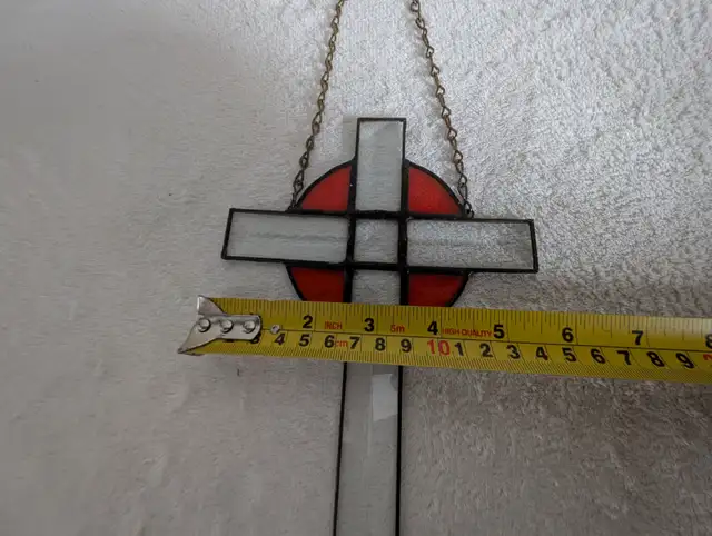 Vintage Stained Glass Cross Window Hanger in Arts & Collectibles in Oakville / Halton Region - Image 5