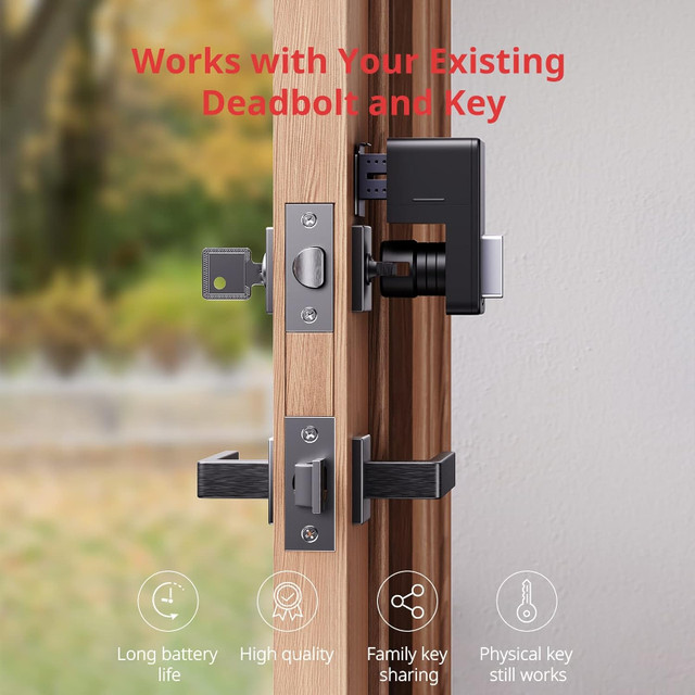 SwitchBot Wi-Fi Smart Lock, Keyless Entry Door Lock in Windows, Doors & Trim in Markham / York Region - Image 2