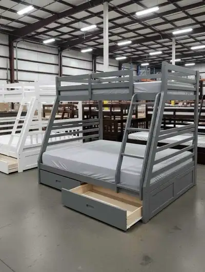 Kids bunkbed single over double with drawers - Brand New, View more