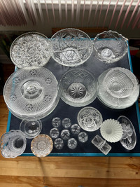 VINTAGE : bols et assiettes en verre