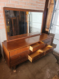 Walnut Dresser with Mirror