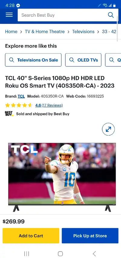 NEW 40" (2023) TV ROKU SMART TV FOR JUST $199.99 NO TAX, View more