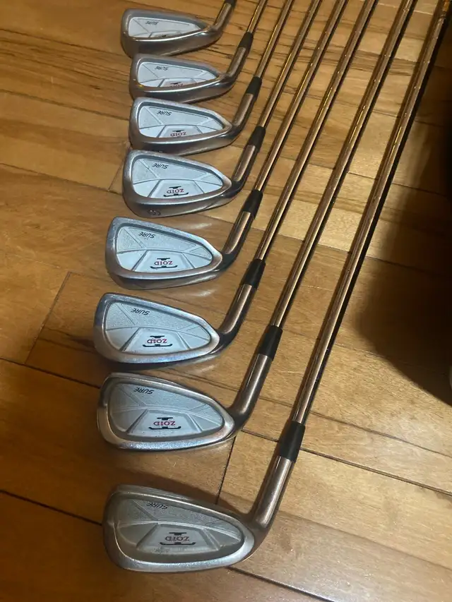 LH Mizuno T-Zoid Sure Irons 3-9+PW and golf bag62864364837761121