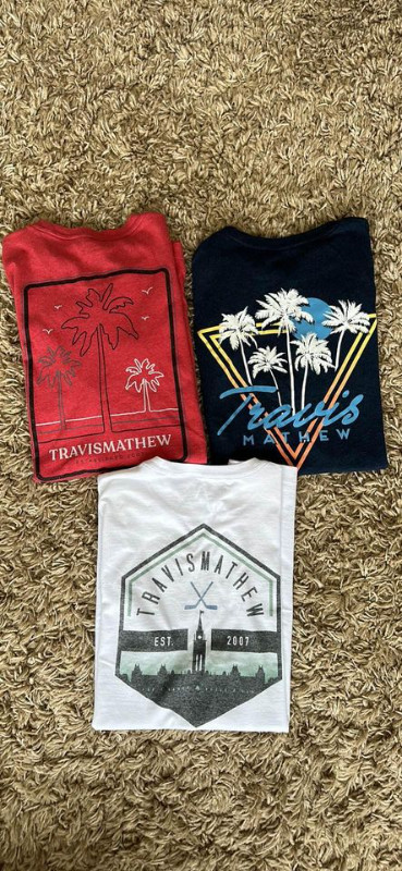 Travis Mathew tshirts - set of 3 - medium in Men's in Ottawa