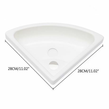White Plastic Triangular Corner Bathroom Sink (11" x 11") - NEW in Bathwares in City of Toronto - Image 4