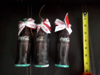 Coca Cola plastic Coke bottle Christmas ornaments