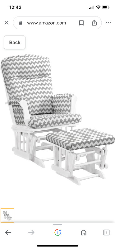 Glider and Ottoman Set, Wooden Rocking Chair in Chairs & Recliners in St. John's - Image 3