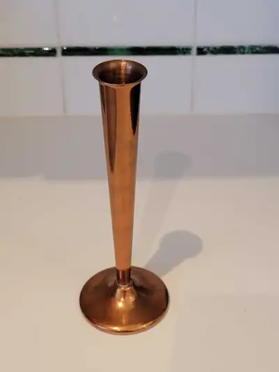 Vintage Coppercraft Guild fluted copper bud vase, View more