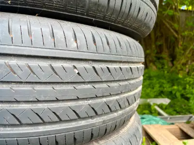 225/60R16 All Season tires on rims $600 OBO. Cash only. Please call 506-640-1047 (no texts).