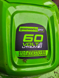 Greenworks PRO 21" 60V Self Propelled Lawn Mower w battery